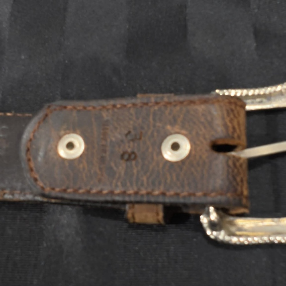 Brown Leather Belt with silver Accents - Picture 7 of 10
